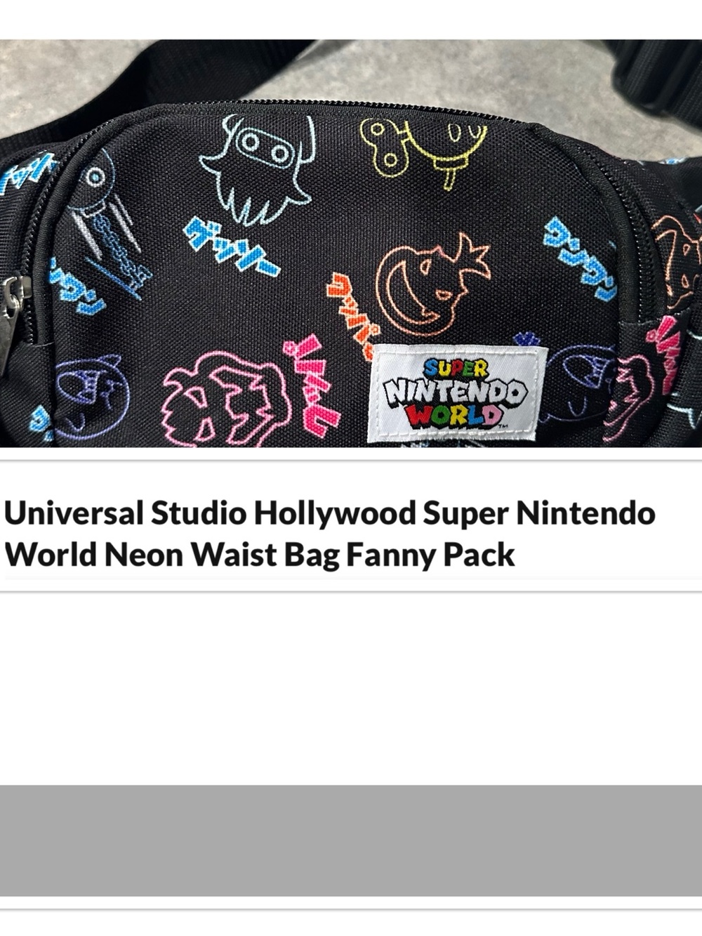 Neon Waist Bag - universal studio Hollywood Super Nintendo waist bag